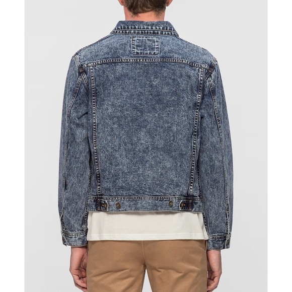 Saturdays NYC Mens Ray Denim Jean Jacket Size S Blue Button Up Cropped Type II - Picture 3 of 11